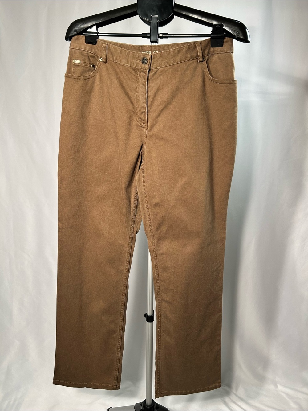 Tan Classic Straight-Leg Petite Jeans Chinos Office Casual Granola Coastal